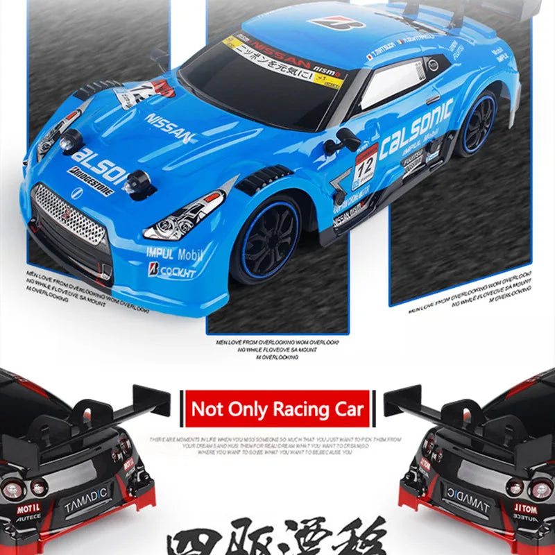 40KM/H High Speed 2.4G 4WD Drifting RC Car Double Tire Anti-Crash RC Stunt Car With Cool Light RC Racing Car Toy For Kid BoyGift