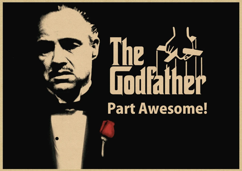 The Godfather classic gangster movie poster old video room decorative painting The Godfather Marlon Brando