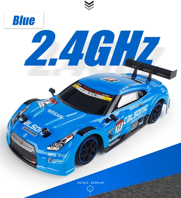 40KM/H High Speed 2.4G 4WD Drifting RC Car Double Tire Anti-Crash RC Stunt Car With Cool Light RC Racing Car Toy For Kid BoyGift