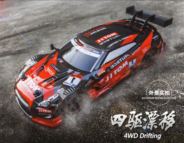 40KM/H High Speed 2.4G 4WD Drifting RC Car Double Tire Anti-Crash RC Stunt Car With Cool Light RC Racing Car Toy For Kid BoyGift