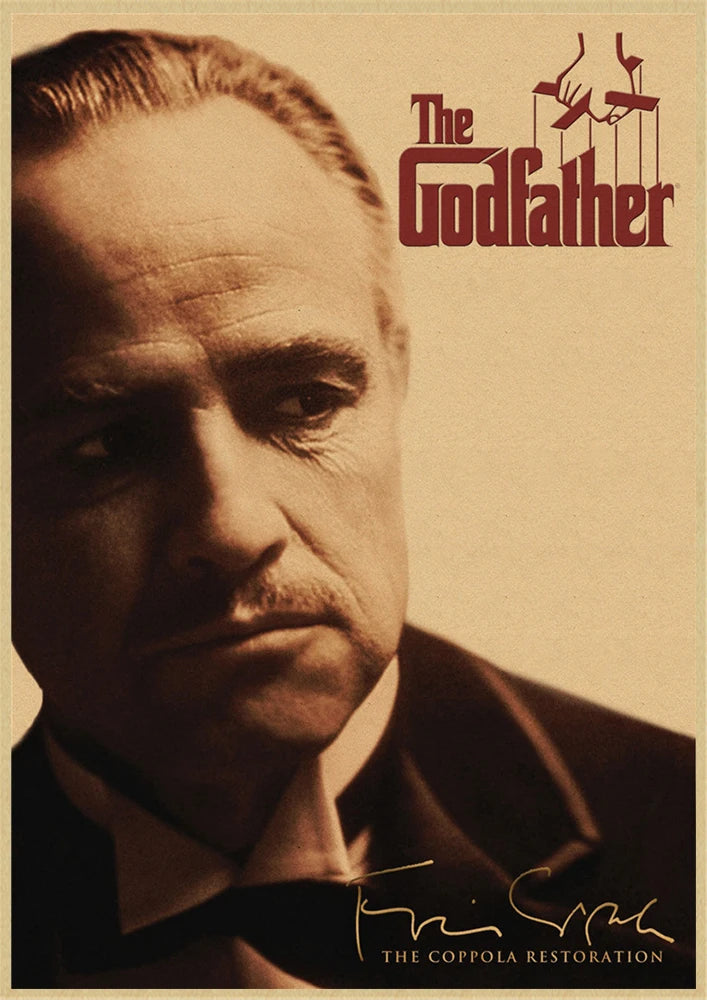 The Godfather classic gangster movie poster old video room decorative painting The Godfather Marlon Brando