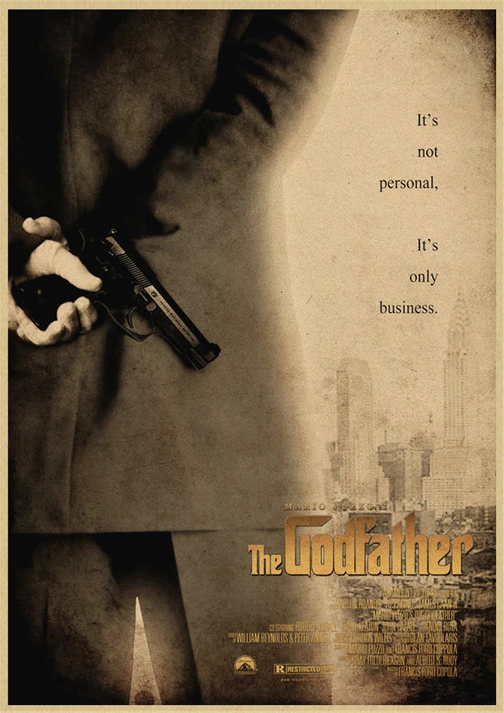 The Godfather classic gangster movie poster old video room decorative painting The Godfather Marlon Brando