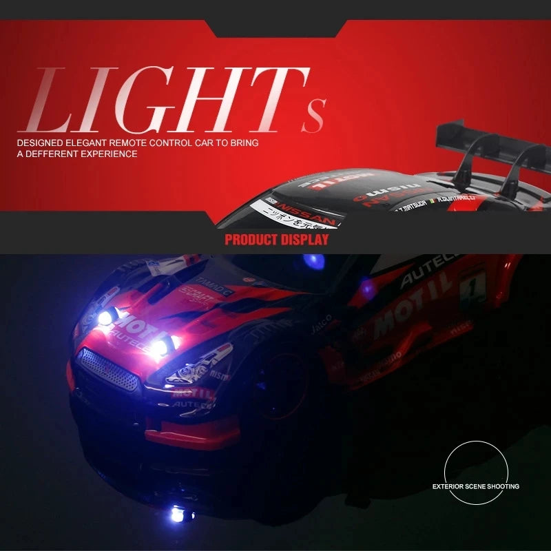 40KM/H High Speed 2.4G 4WD Drifting RC Car Double Tire Anti-Crash RC Stunt Car With Cool Light RC Racing Car Toy For Kid BoyGift