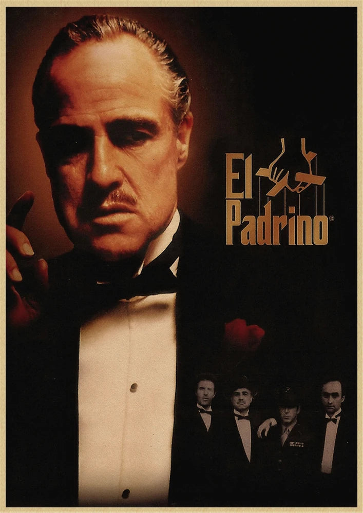 The Godfather classic gangster movie poster old video room decorative painting The Godfather Marlon Brando