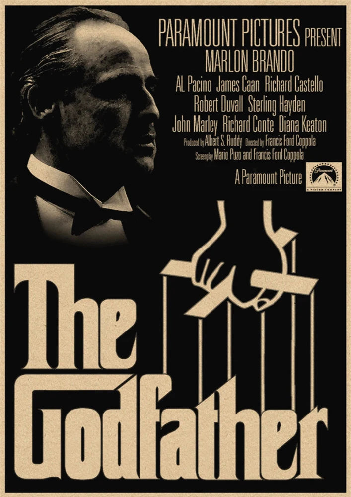 The Godfather classic gangster movie poster old video room decorative painting The Godfather Marlon Brando