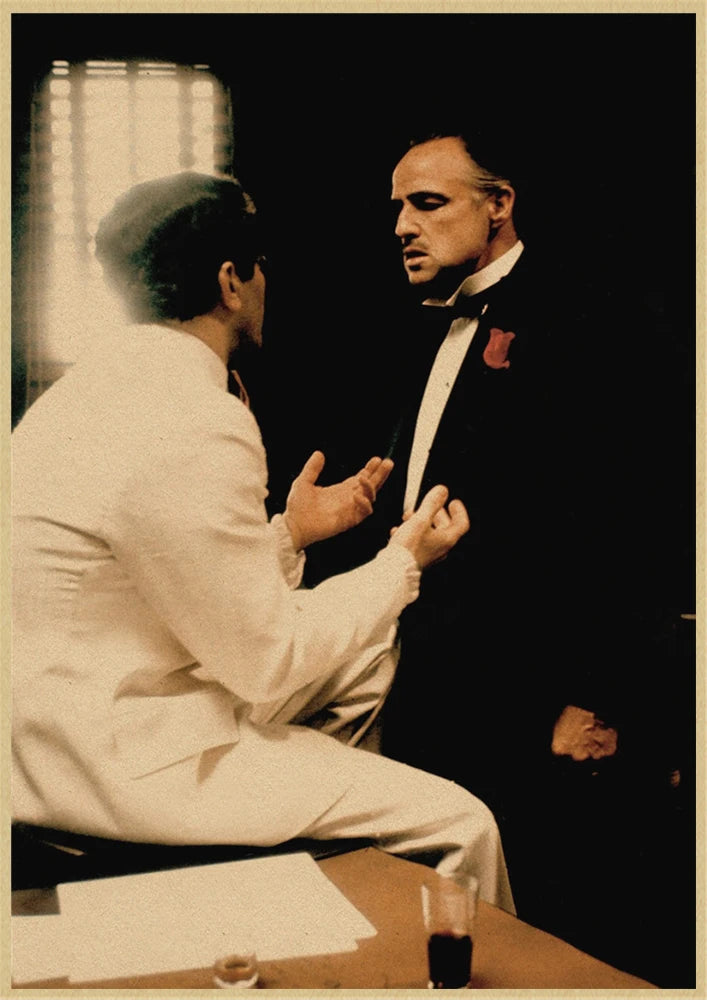 The Godfather classic gangster movie poster old video room decorative painting The Godfather Marlon Brando