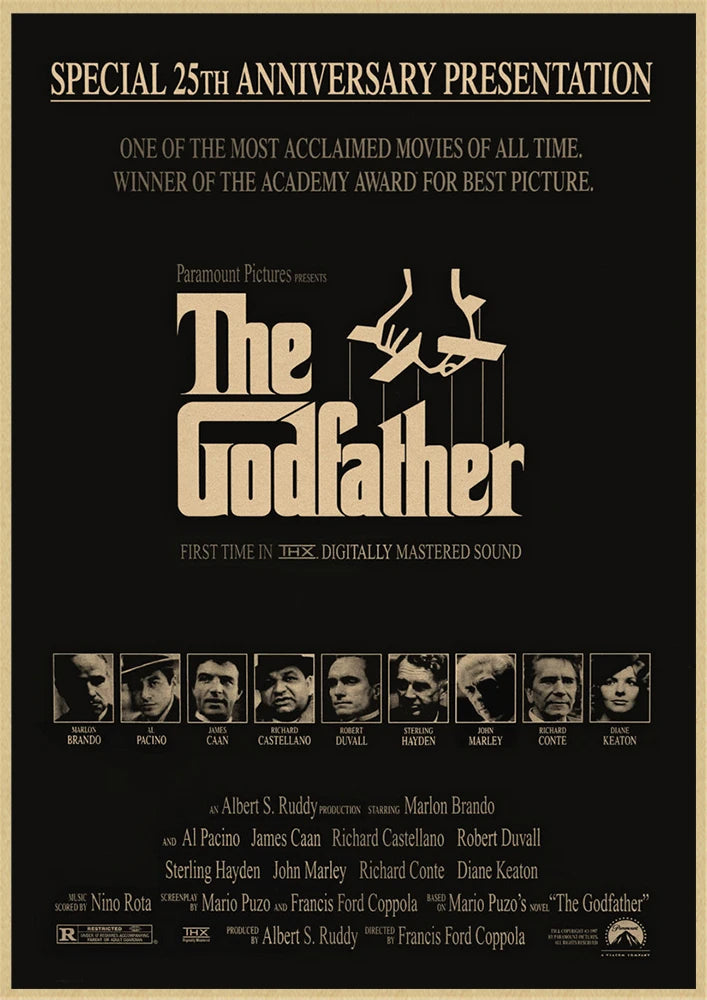 The Godfather classic gangster movie poster old video room decorative painting The Godfather Marlon Brando