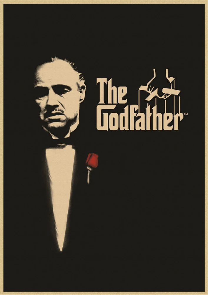 The Godfather classic gangster movie poster old video room decorative painting The Godfather Marlon Brando