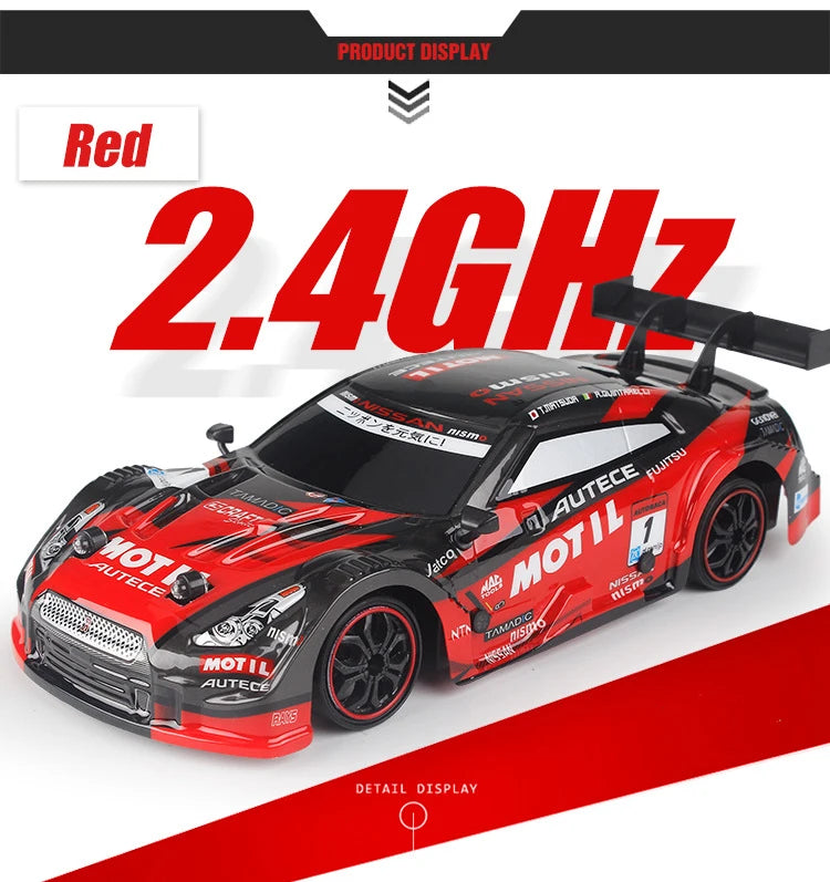 40KM/H High Speed 2.4G 4WD Drifting RC Car Double Tire Anti-Crash RC Stunt Car With Cool Light RC Racing Car Toy For Kid BoyGift