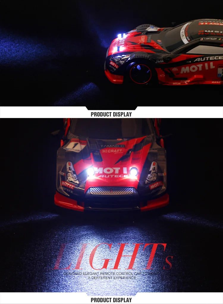 40KM/H High Speed 2.4G 4WD Drifting RC Car Double Tire Anti-Crash RC Stunt Car With Cool Light RC Racing Car Toy For Kid BoyGift