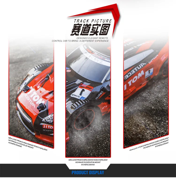 40KM/H High Speed 2.4G 4WD Drifting RC Car Double Tire Anti-Crash RC Stunt Car With Cool Light RC Racing Car Toy For Kid BoyGift