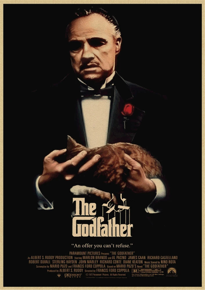 The Godfather classic gangster movie poster old video room decorative painting The Godfather Marlon Brando