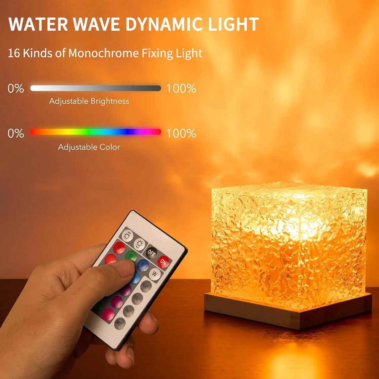 Ocean Wave Projector Light 16 Colors Midnight Aura Aurora Glow Lamp  Office  Restaurant Underwater Projector Night Light