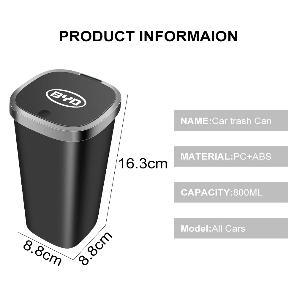 Car Trash Bin Garbage Storage Can Dust Case Auto Accessories For BYD F3 E6 Yuan Plus Atto F0 G3 I3 Ea1 Song Max Tang Dmi 2din