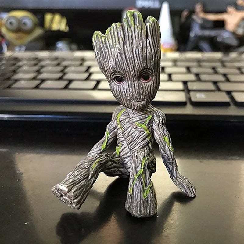 New 4style Tree Man Groot Guardians of The Galaxy Marvel Avengers Anime Mini Toys Action Figure Sitting Groot kids Toys Gifts