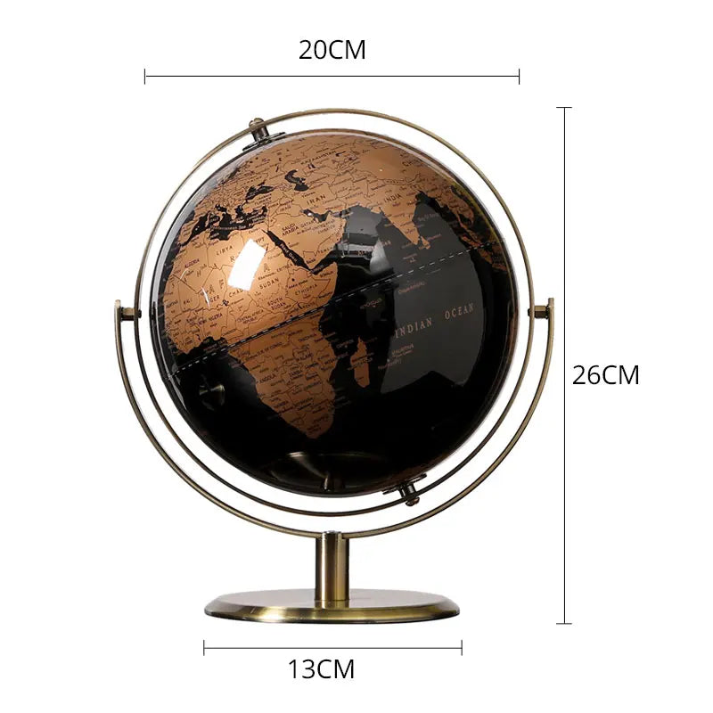 Desktop World Globe Retro Home Decor Accessories Globe Earth 20CM Light Luxury Globe Ornaments World Map Geography Office