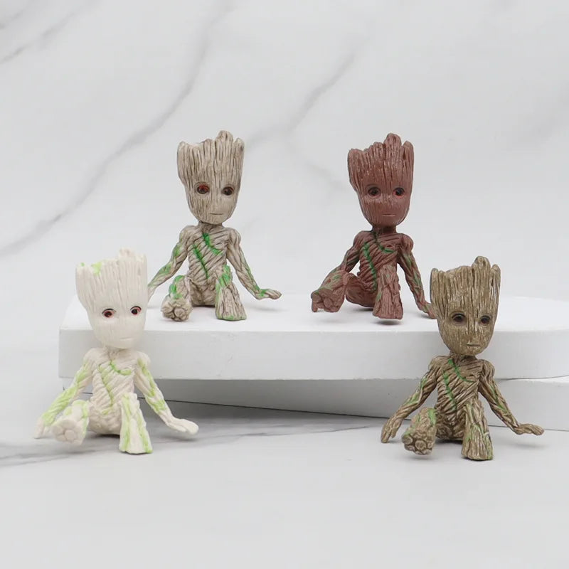 New 4style Tree Man Groot Guardians of The Galaxy Marvel Avengers Anime Mini Toys Action Figure Sitting Groot kids Toys Gifts