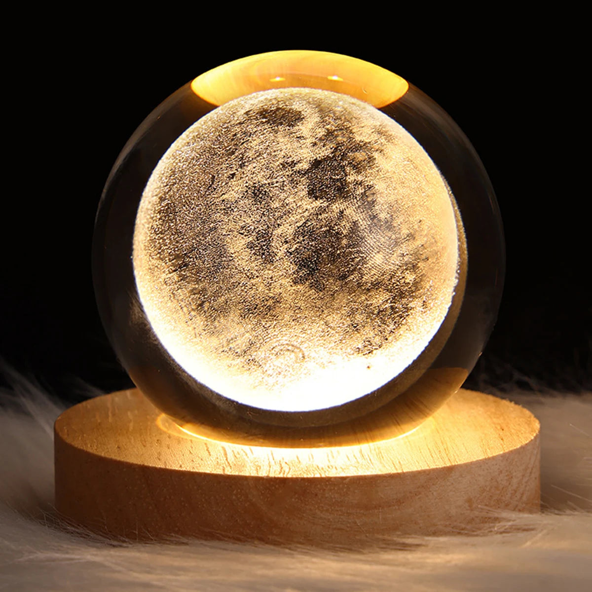 Crystal Ball LED Night Light Galaxy 3D Planet Moon Lamp Bedroom Home Decor for Kids Party Children Birthday Christmas Gifts