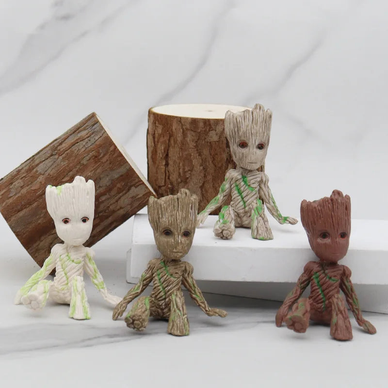 New 4style Tree Man Groot Guardians of The Galaxy Marvel Avengers Anime Mini Toys Action Figure Sitting Groot kids Toys Gifts