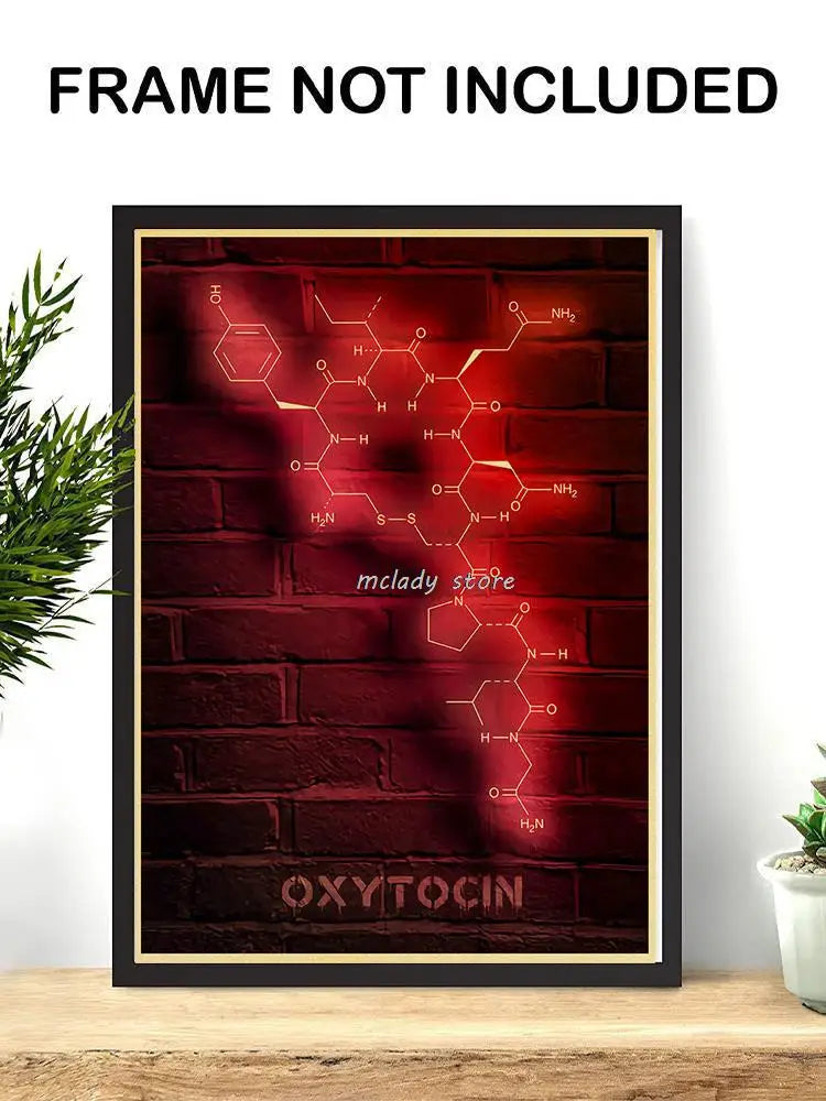 Modern Chemistry Neon Molecules Sign Psilocybin Xanax Thc Posters Canvas Painting Wall Art Picture Home Living Room Decor