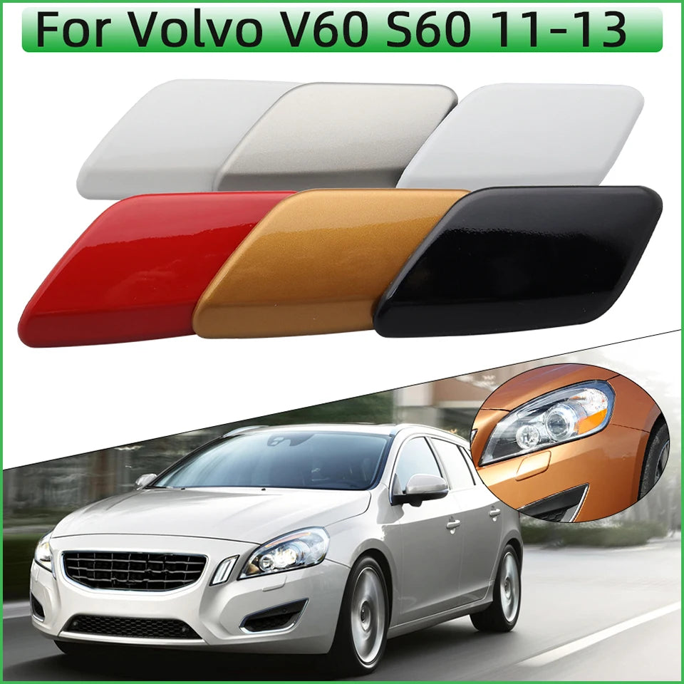 Front Bumper Headlight Washer Nozzle Spray Cover Cap For Volvo V60 S60 2011 2012 2013 39802699 39802681 Headlamp Cleaner Lid