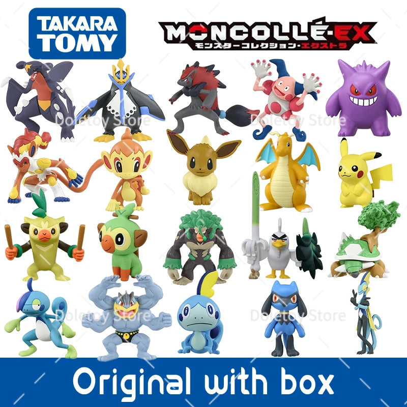 Pokemon Monster Collection MS Series Figure Garchomp Gengar Riolu Rillaboom Empoleon Dragonite Machamp Eevee Pikachu Toys