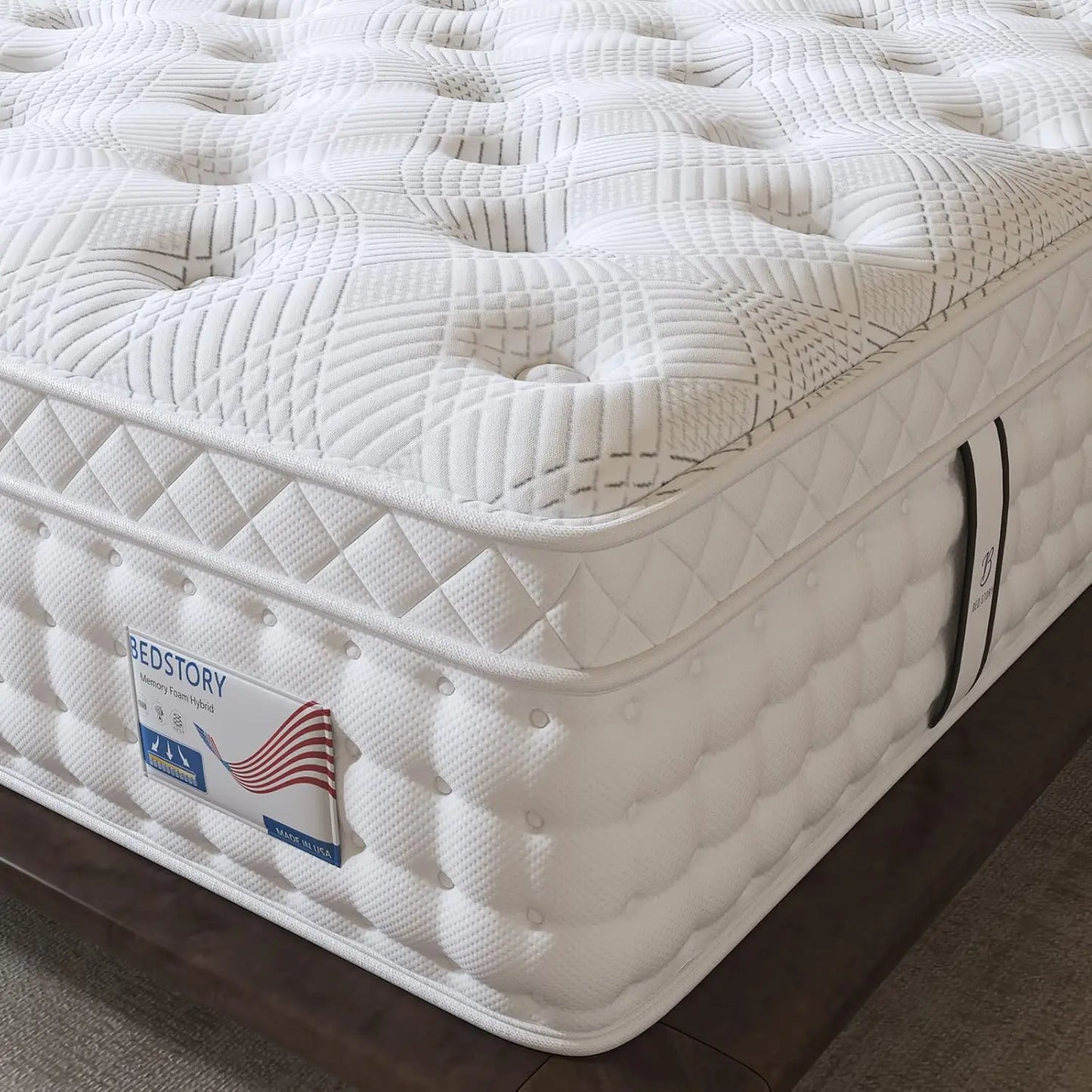 BedStory Queen Mattress 14 Inch, Deep Sleep Mattress Extra Lumbar Support - Medium Firm Mattress - Memory Foam Hybrid  E