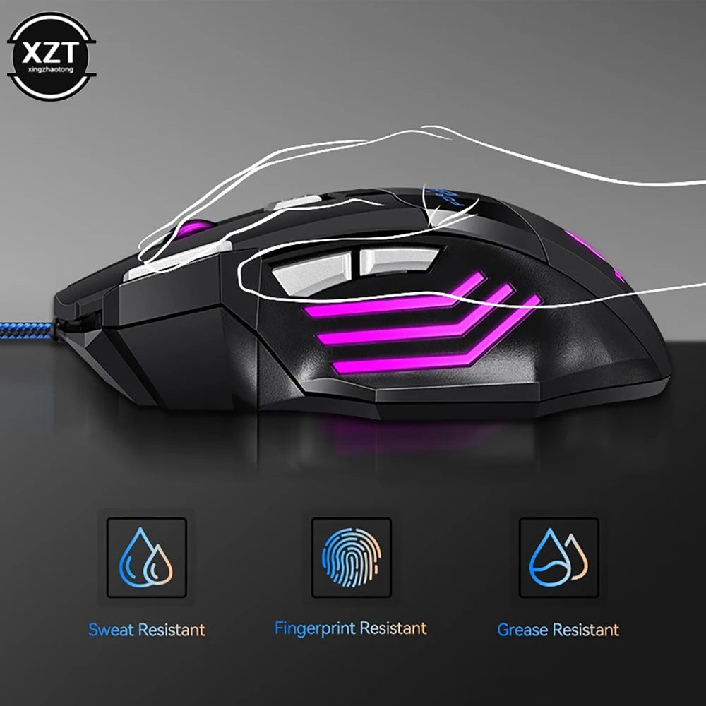 Professional 5500 DPI Gaming Mouse 7 Buttons LED Optical USB Wired Mice for Pro Gamer High Quality