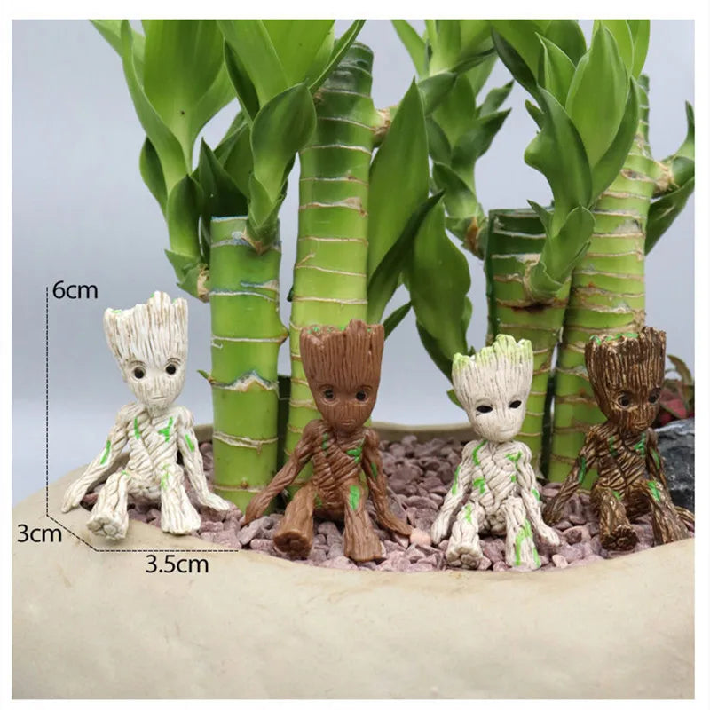 New 4style Tree Man Groot Guardians of The Galaxy Marvel Avengers Anime Mini Toys Action Figure Sitting Groot kids Toys Gifts