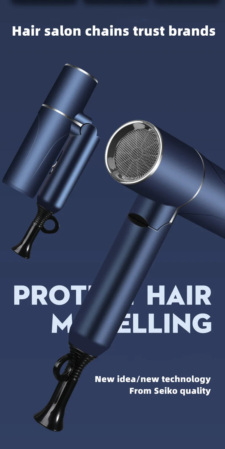 New Folding Hair Dryer with High Power, Fast Drying, Blue Light Ion Silence, Convenient Travel, Hair Dryer for Home Use