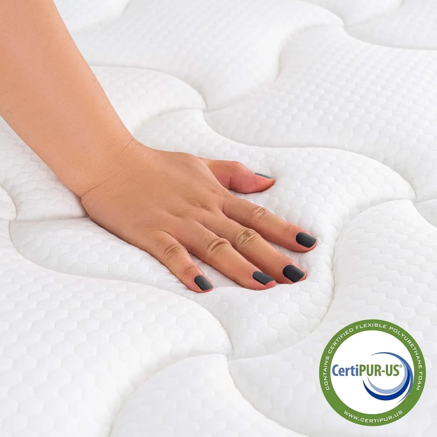 King Mattress, 12 Inch Pillow Top Hybrid Mattress in a Box Medium Firm Fiberglass-Free, Soft Breathable Pressure Relief Memory