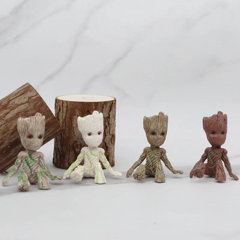 New 4style Tree Man Groot Guardians of The Galaxy Marvel Avengers Anime Mini Toys Action Figure Sitting Groot kids Toys Gifts