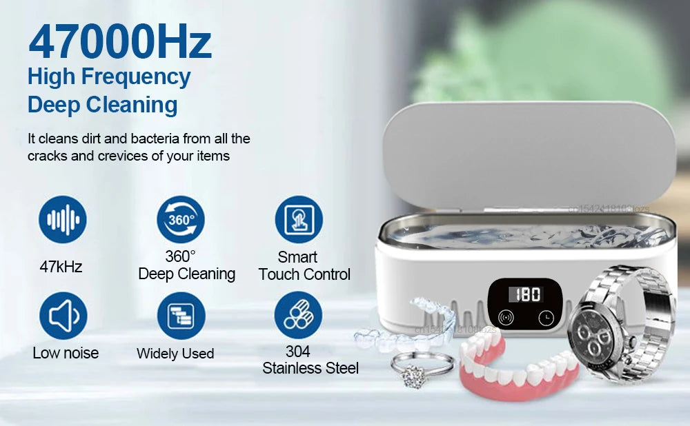 Ultrasonic Cleaner Glasses Ultrasonic Cleaning Machine High Frequency Jewelry Ultrasound Cleaning Bath Ultrasonic washing Device