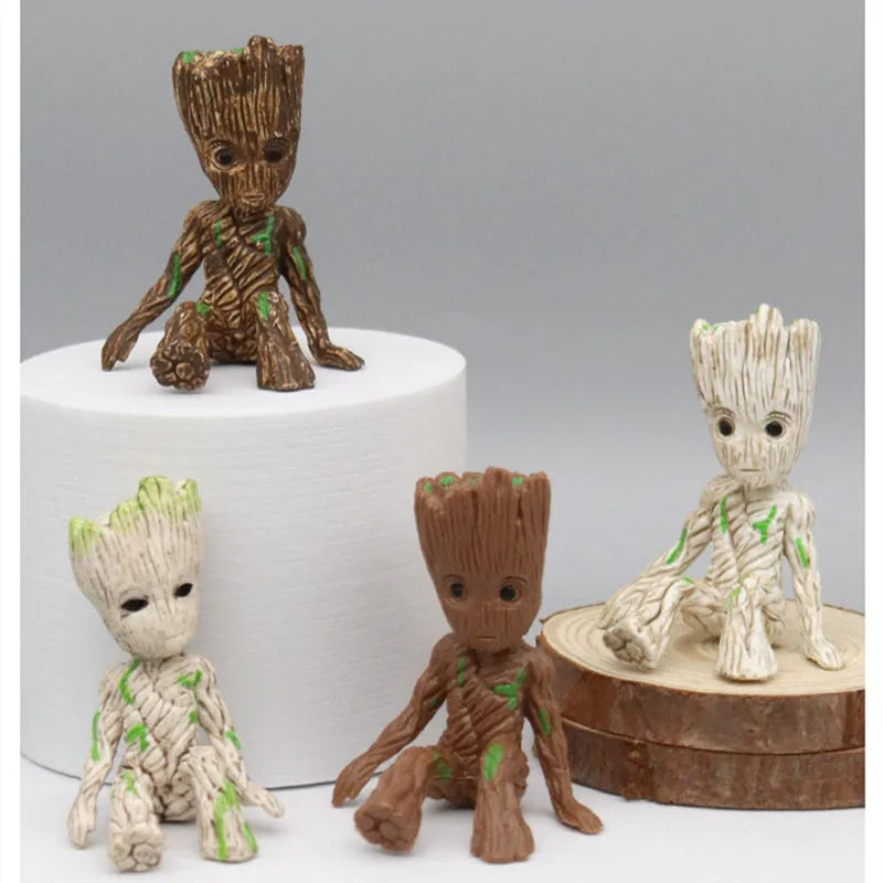 New 4style Tree Man Groot Guardians of The Galaxy Marvel Avengers Anime Mini Toys Action Figure Sitting Groot kids Toys Gifts