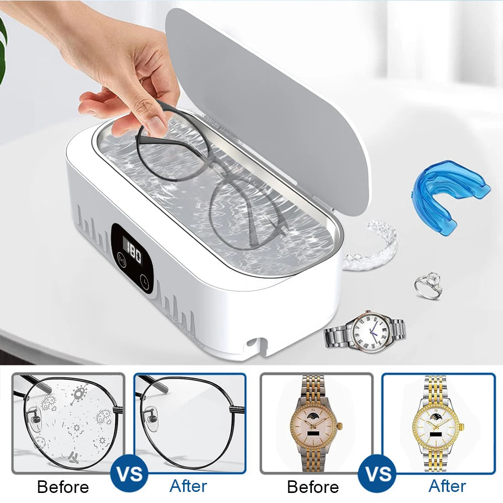 Ultrasonic Cleaner Glasses Ultrasonic Cleaning Machine High Frequency Jewelry Ultrasound Cleaning Bath Ultrasonic washing Device