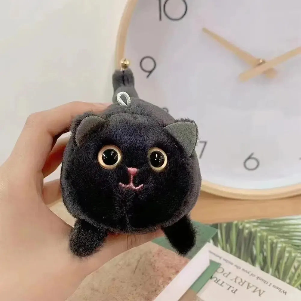 Wagging Tail Cute Cat Toy Plush Doll Key Rings Door And Bag Pendant Cartoon Animal Cat Fashion Girls Keychain Chains Women Gift